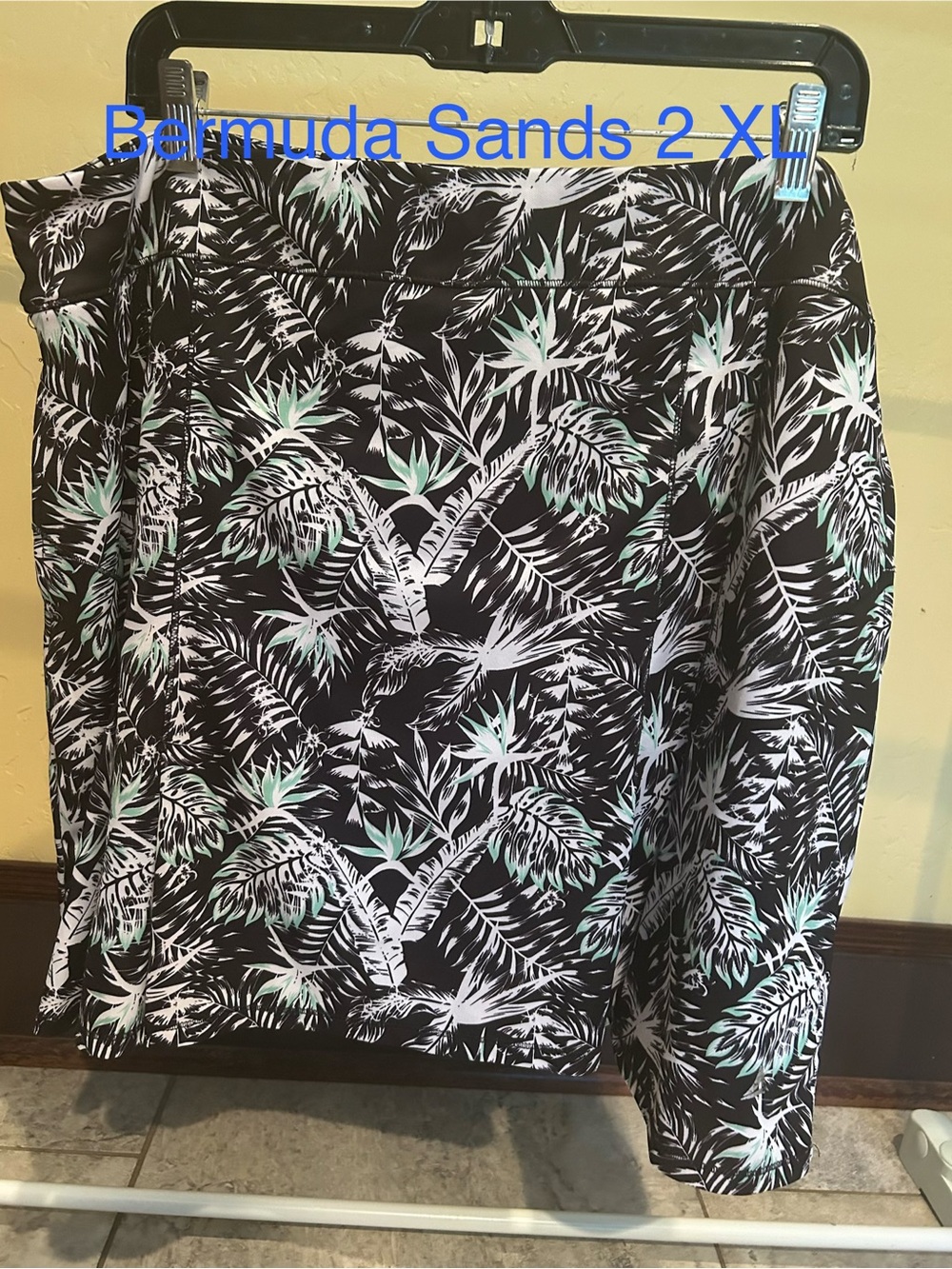 Bermuda Sands Black Tropical Print Women's Skort